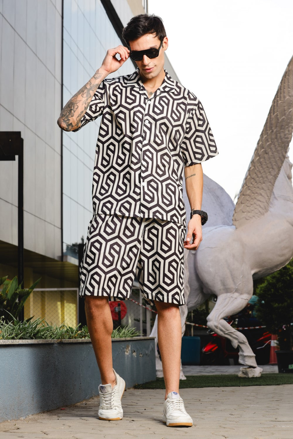 Hexa Maze Black Printed Co-ord Set