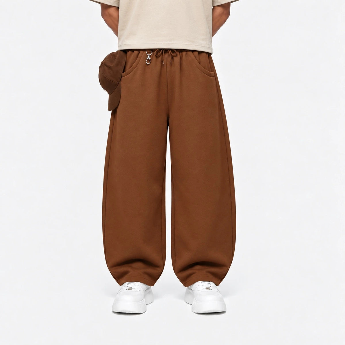 Brown Utility Baggy Sweatpants