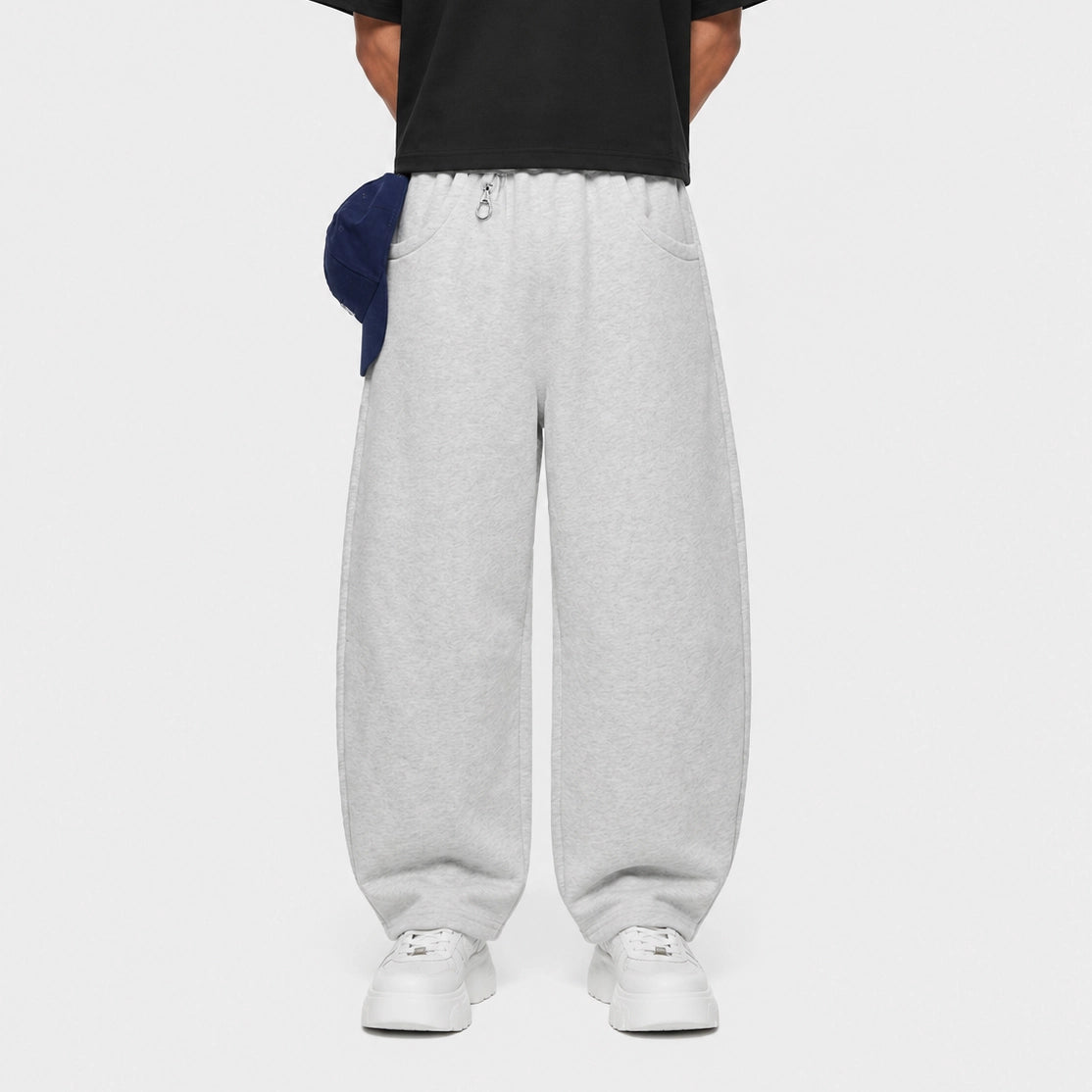 White Utility Baggy Sweatpants