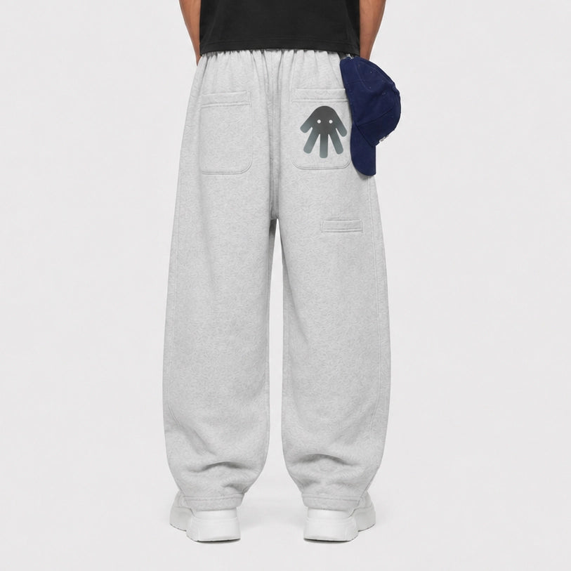 White Utility Baggy Sweatpants