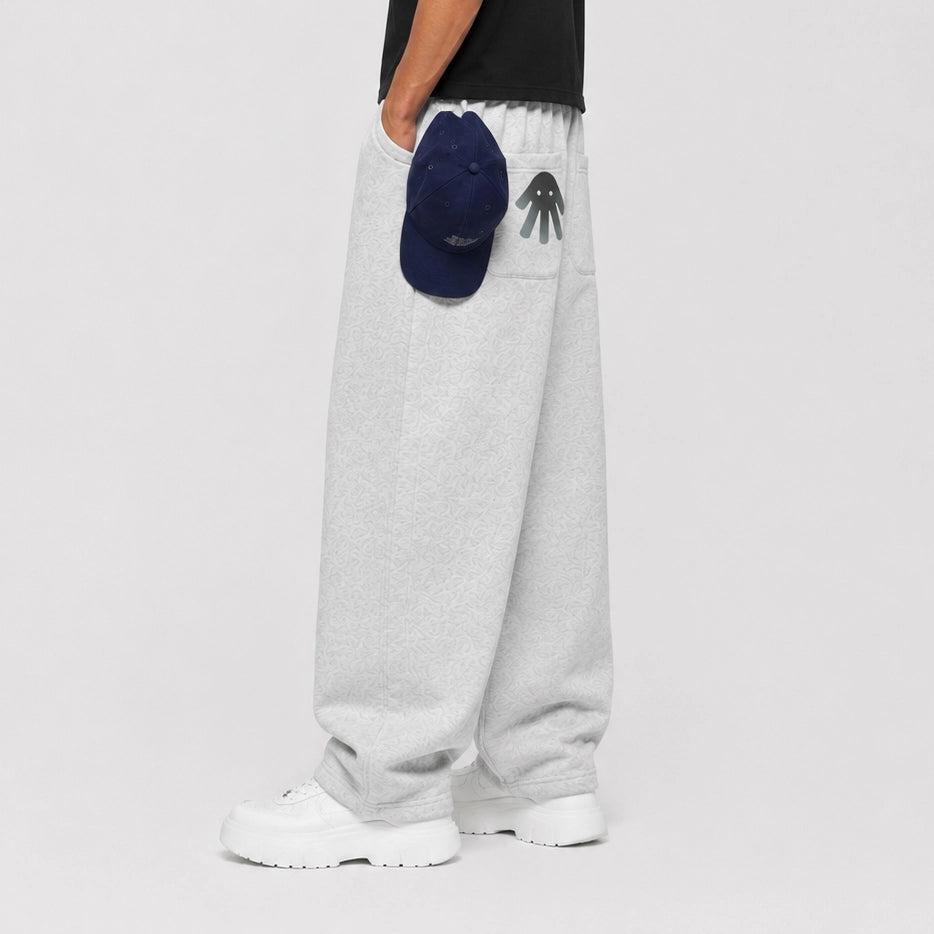 White Utility Baggy Sweatpants