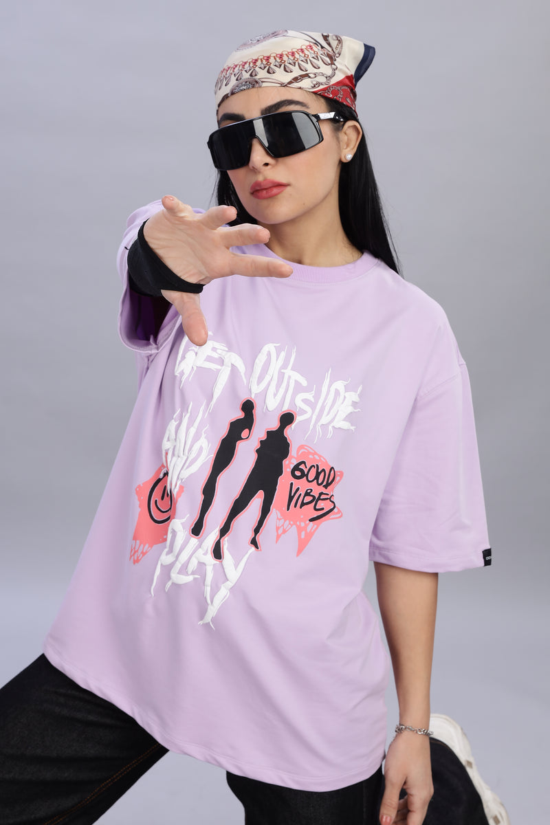 Live Lavender Dreams in Outdoor Schemes: Good vibes T-shirt
