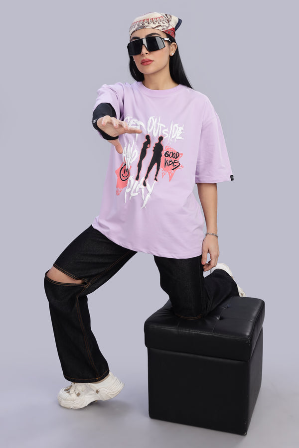 Live Lavender Dreams in Outdoor Schemes: Good vibes T-shirt