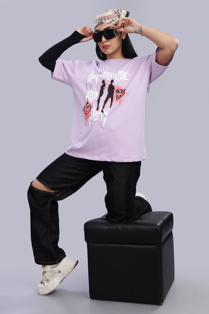Live Lavender Dreams in Outdoor Schemes: Good vibes T-shirt