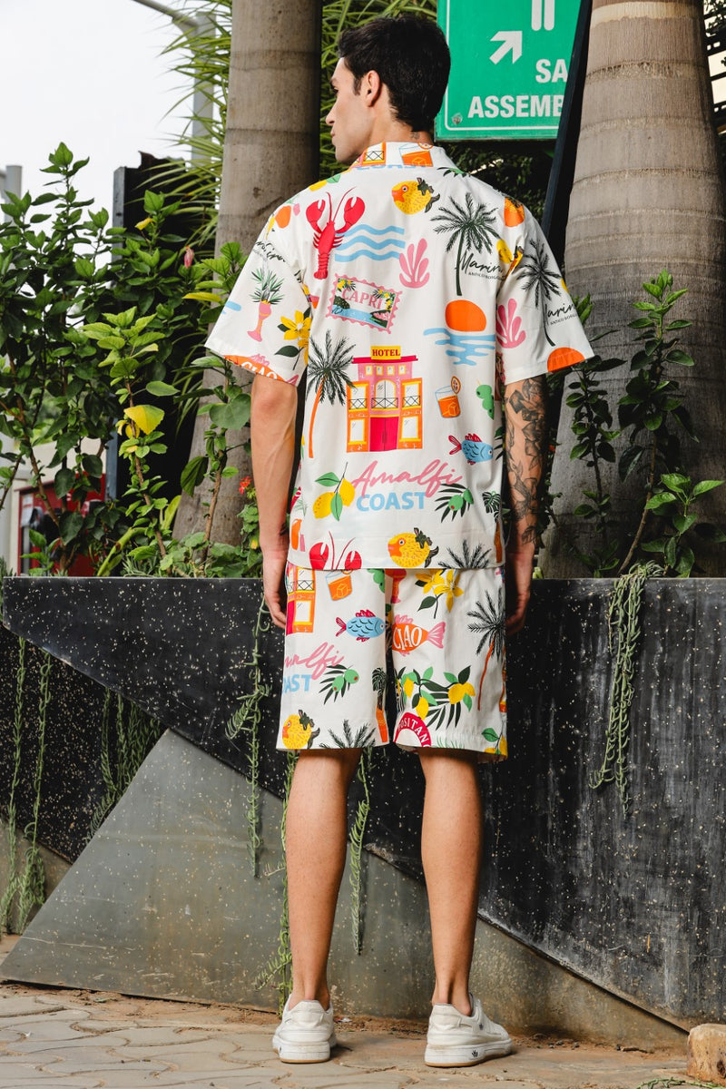 Amalfi Escape Printed Co-ord Set – Vibrant Vacation Mode