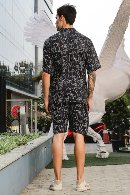 Abstract Black Printed Co-ord Set