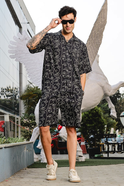 Abstract Black Printed Co-ord Set