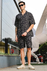 Abstract Black Printed Co-ord Set