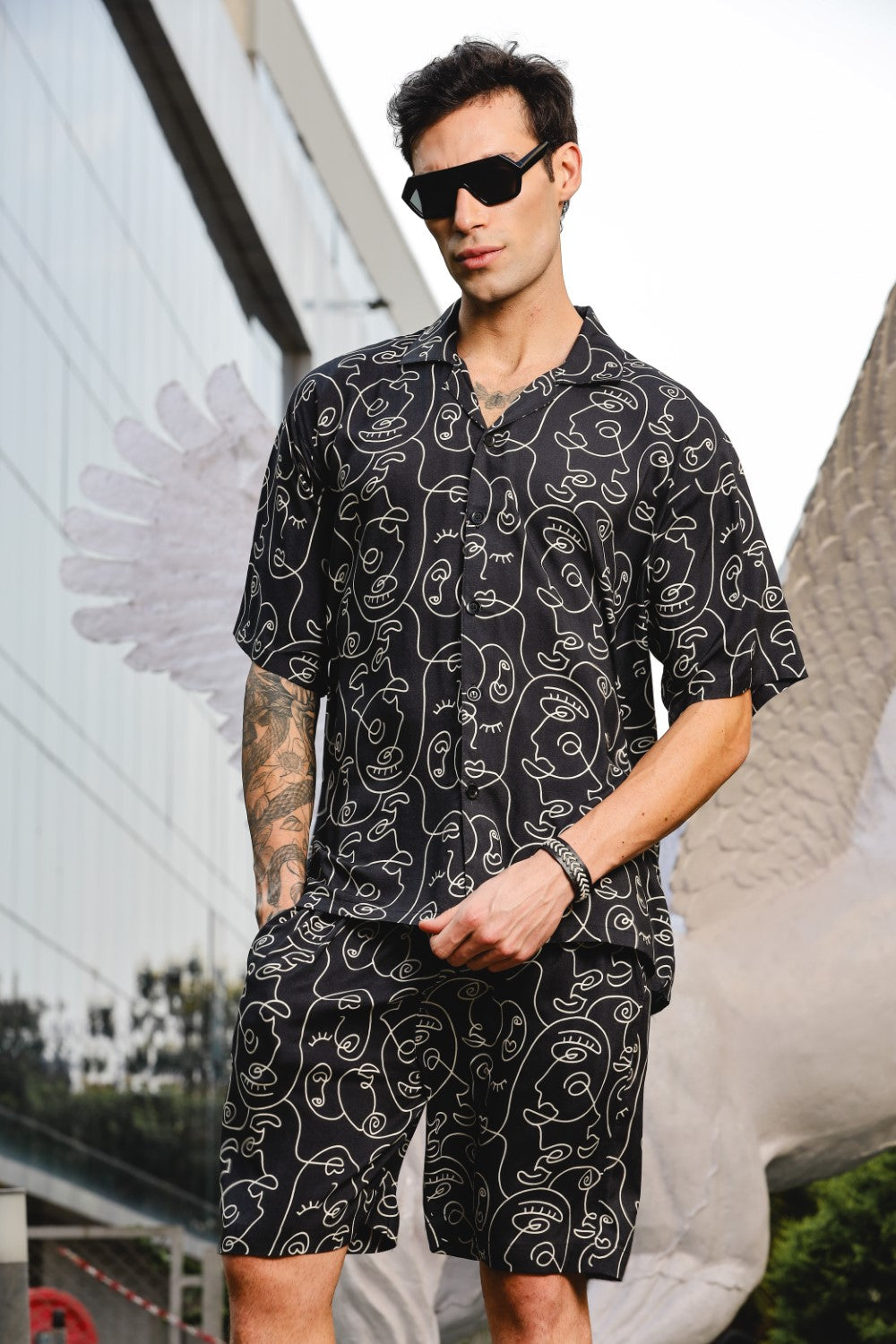 Abstract Black Printed Co-ord Set