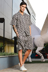 Hexa Maze Black Printed Co-ord Set