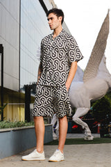 Hexa Maze Black Printed Co-ord Set
