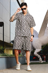 Hexa Maze Black Printed Co-ord Set
