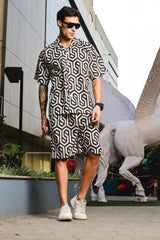 Hexa Maze Black Printed Co-ord Set