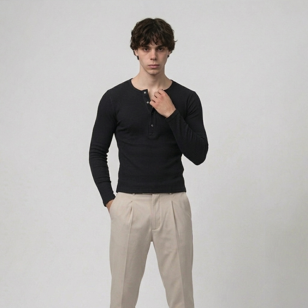 Core Black Henley
