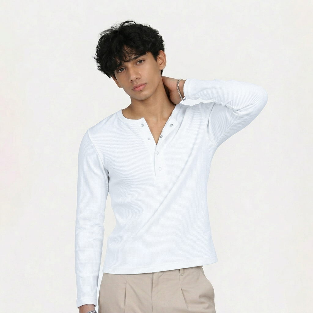 Core White Henley