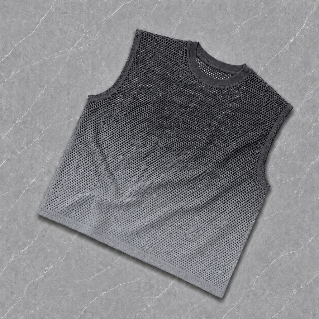 Grey Mesh Tank Top