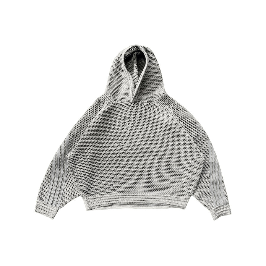 LIGHT GREY MESH HOODIE