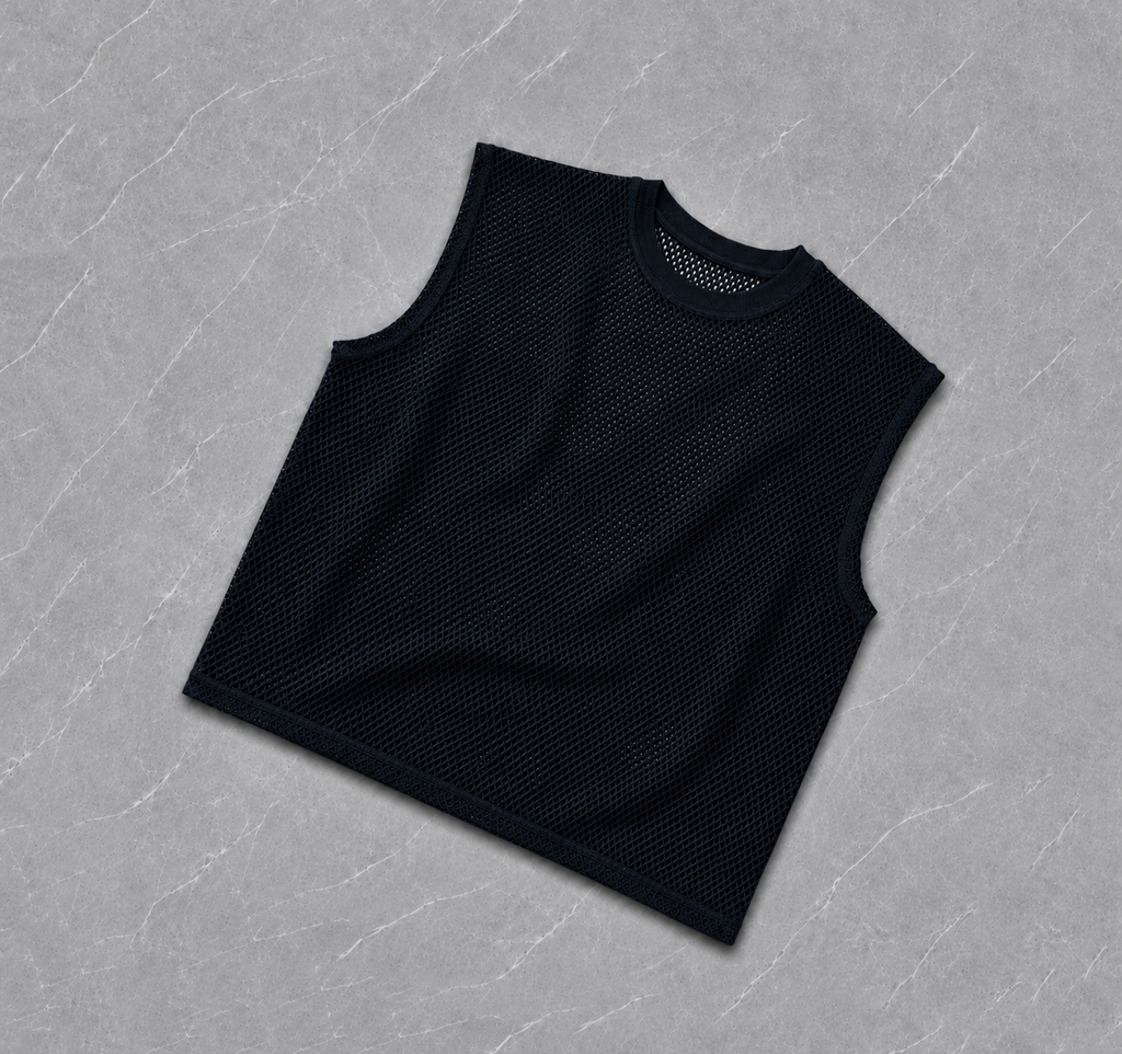 Black Mesh Tank Top
