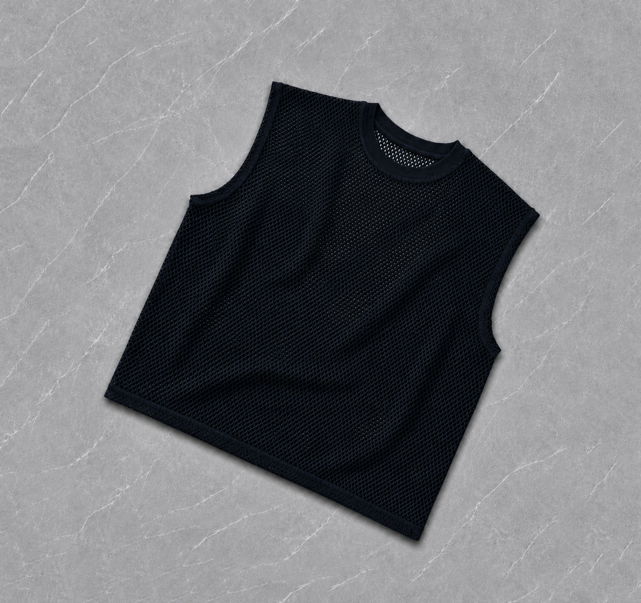 Black Mesh Tank Top