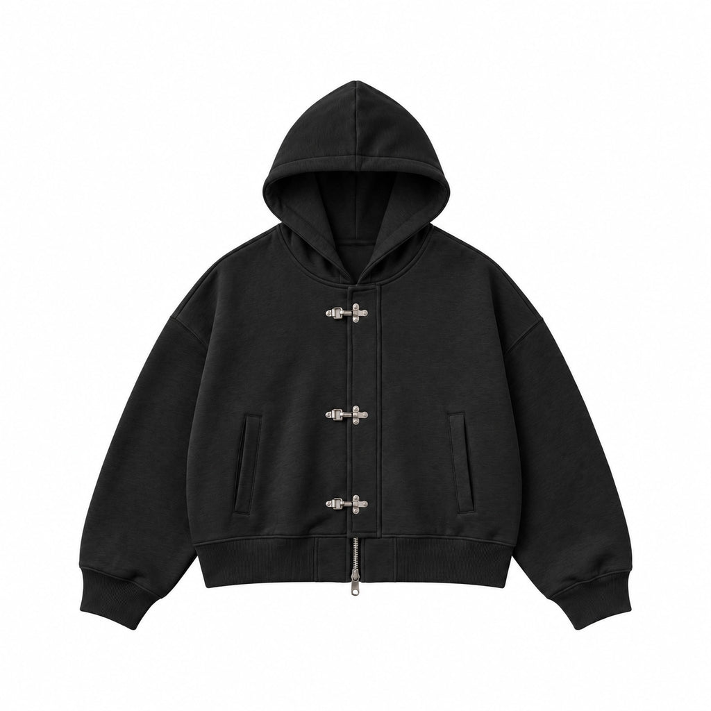 Frost Clasp Hoodie  Black