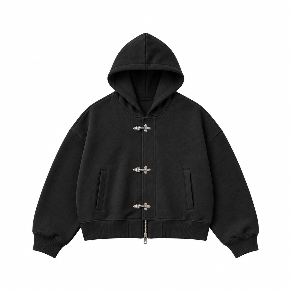 Frost Clasp Hoodie  Black