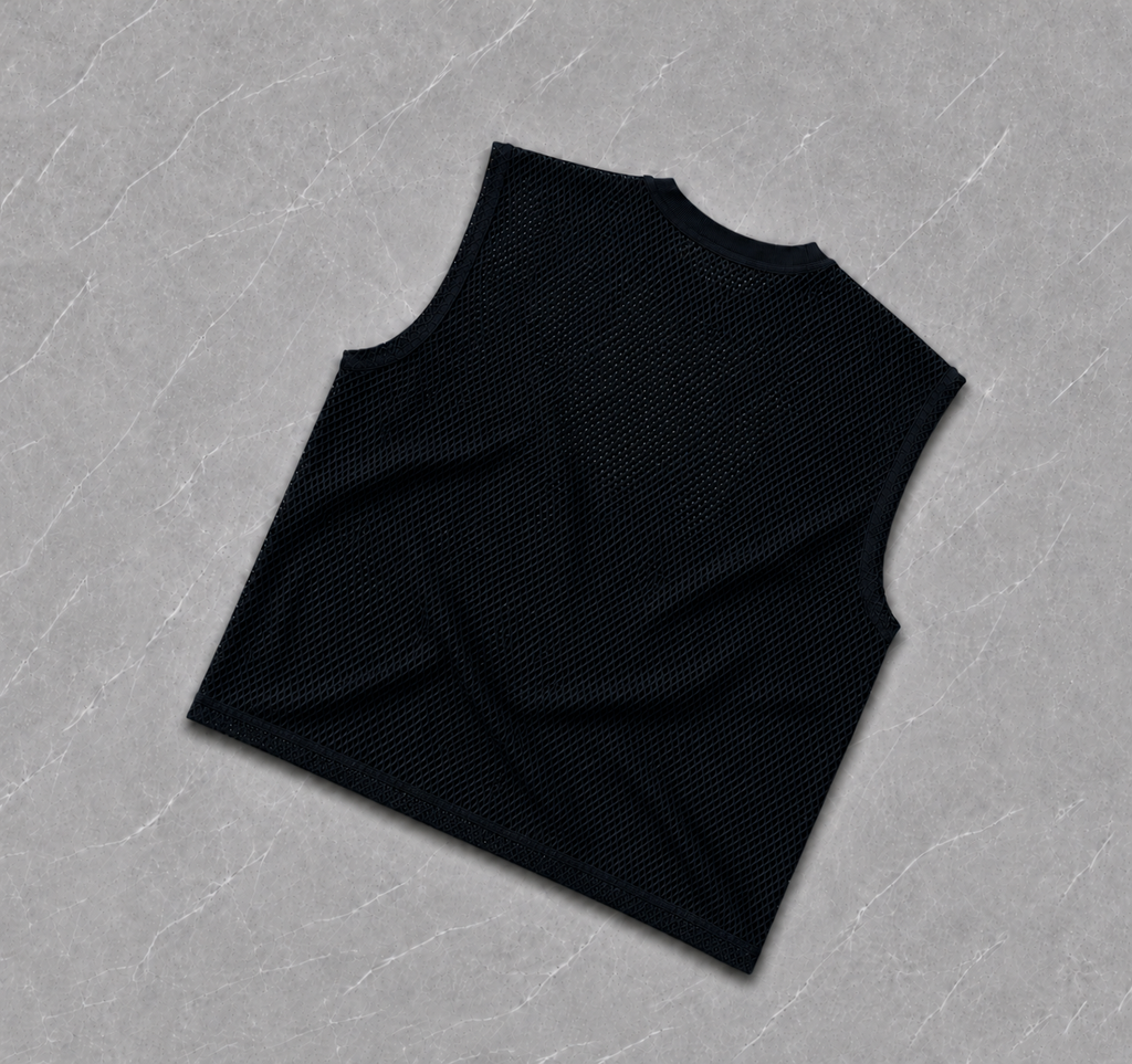 Black Mesh Tank Top