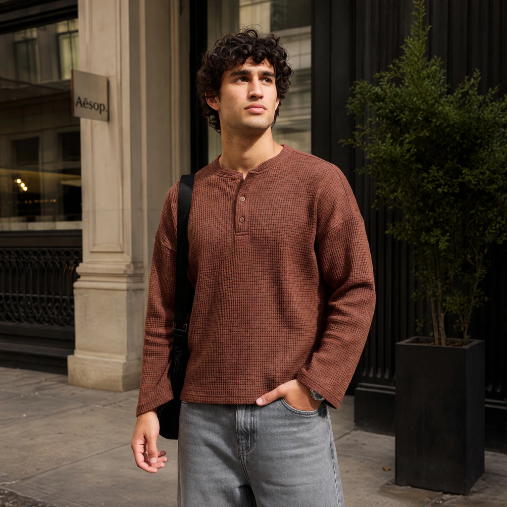 Coffee Waffle Henley