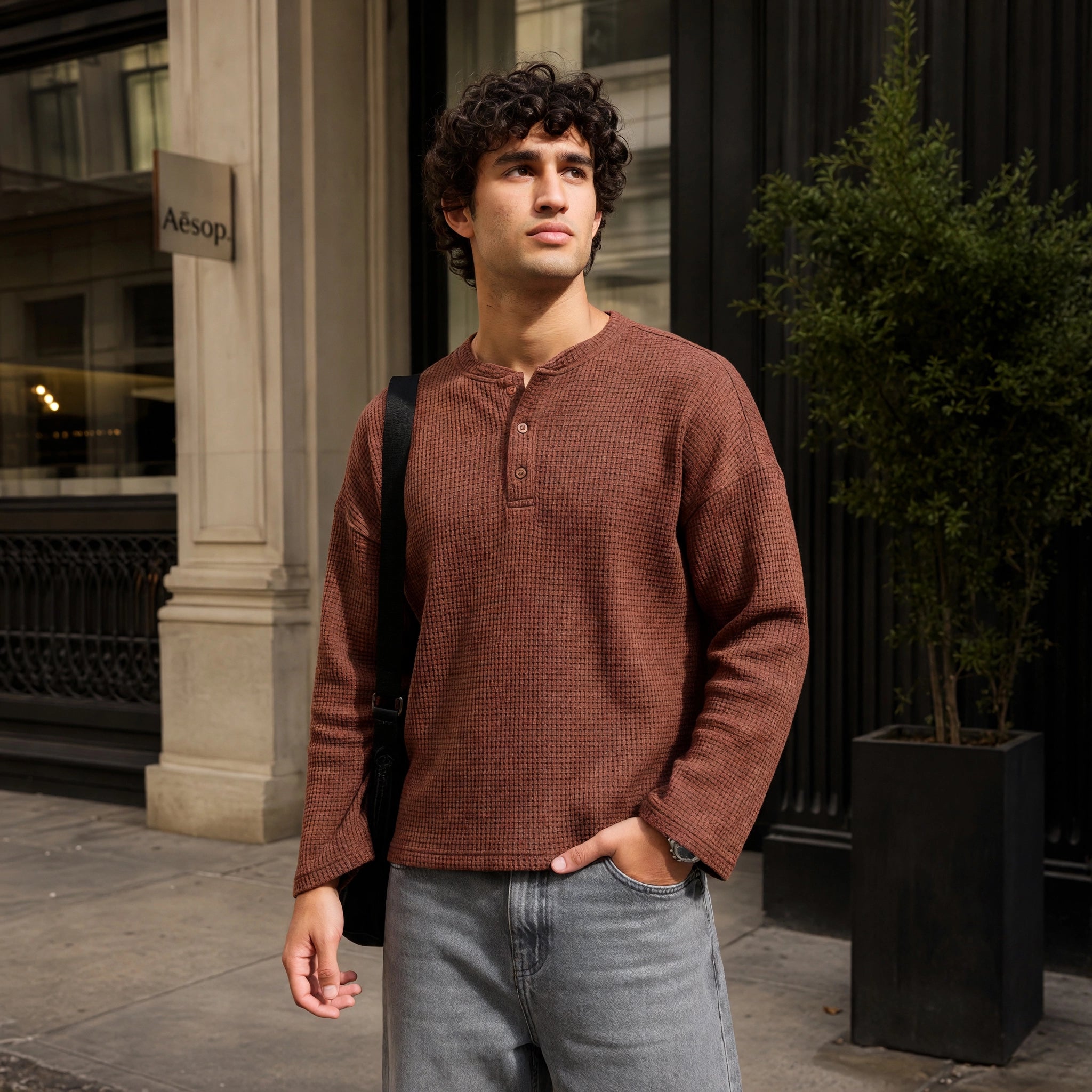 Coffee Waffle Henley