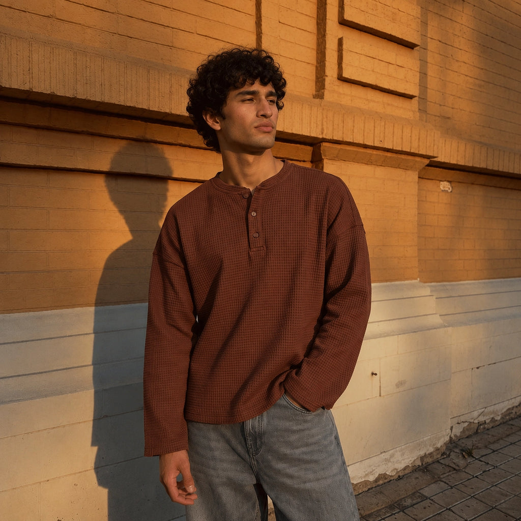 Coffee Waffle Henley