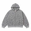 Grey Leopard Zip Hoodie