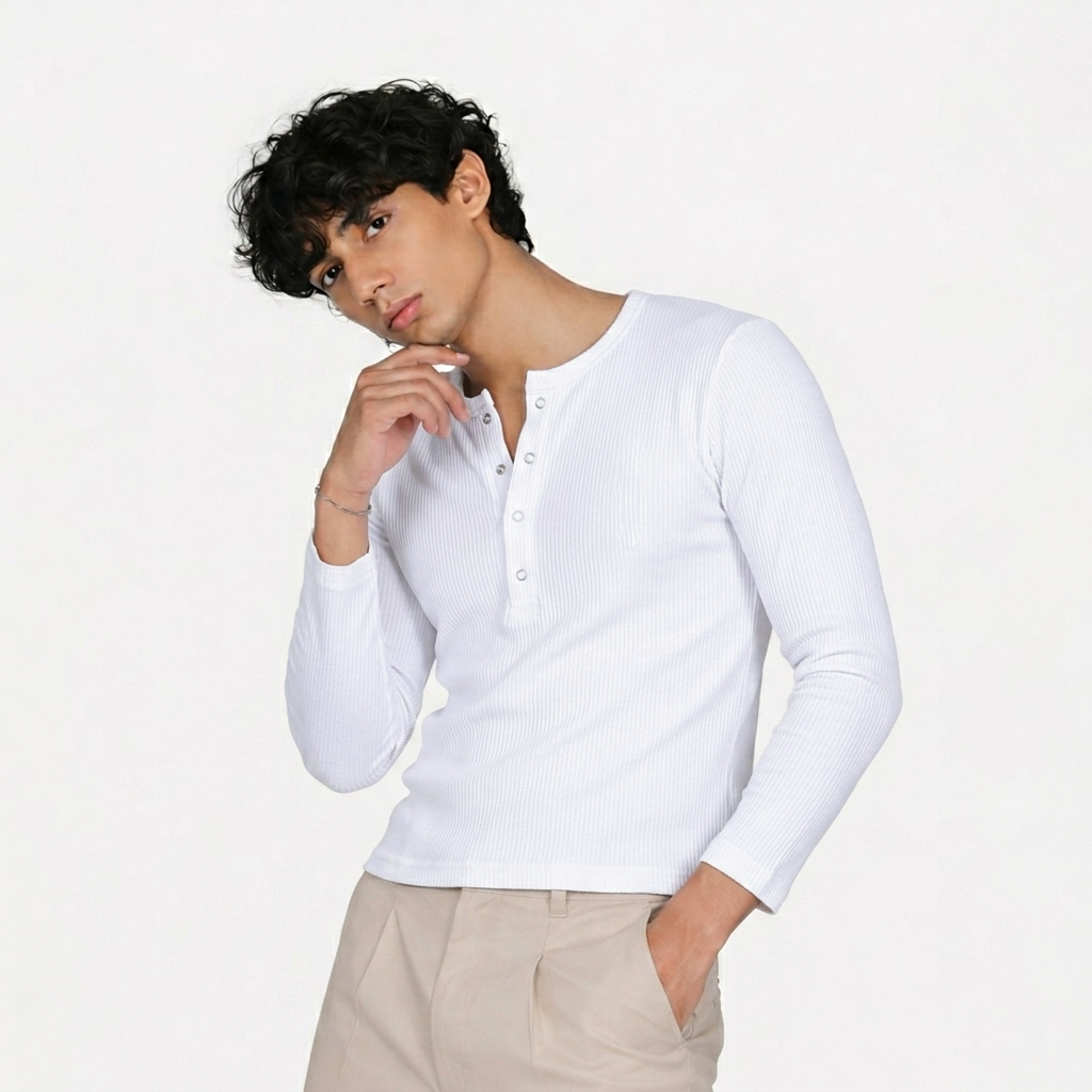 Core White Henley
