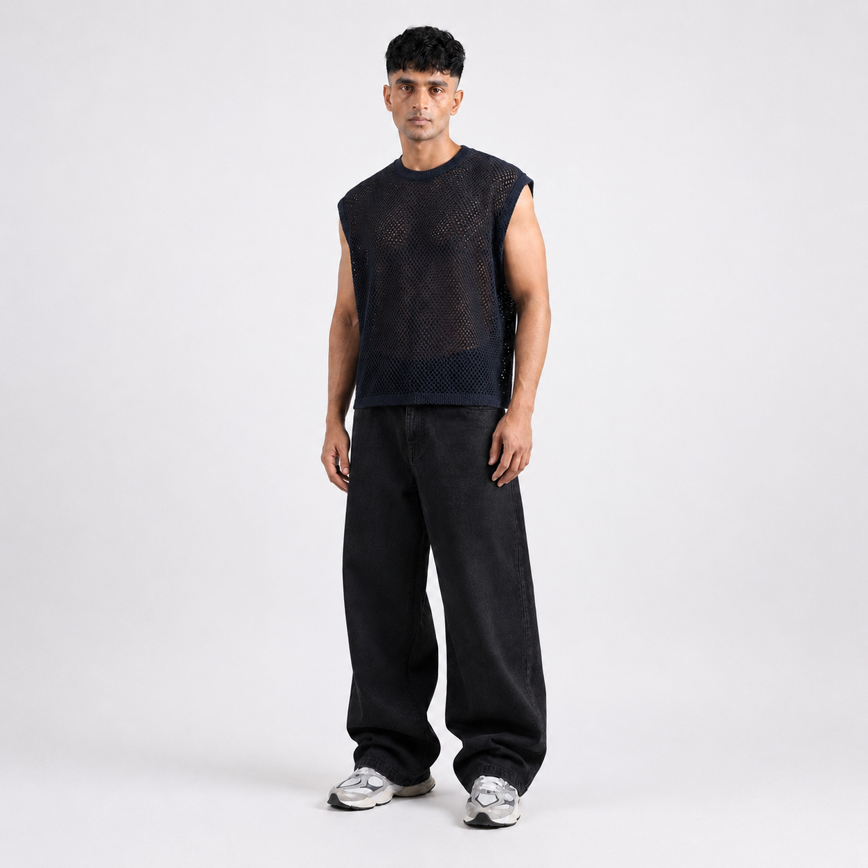 Black Mesh Tank Top