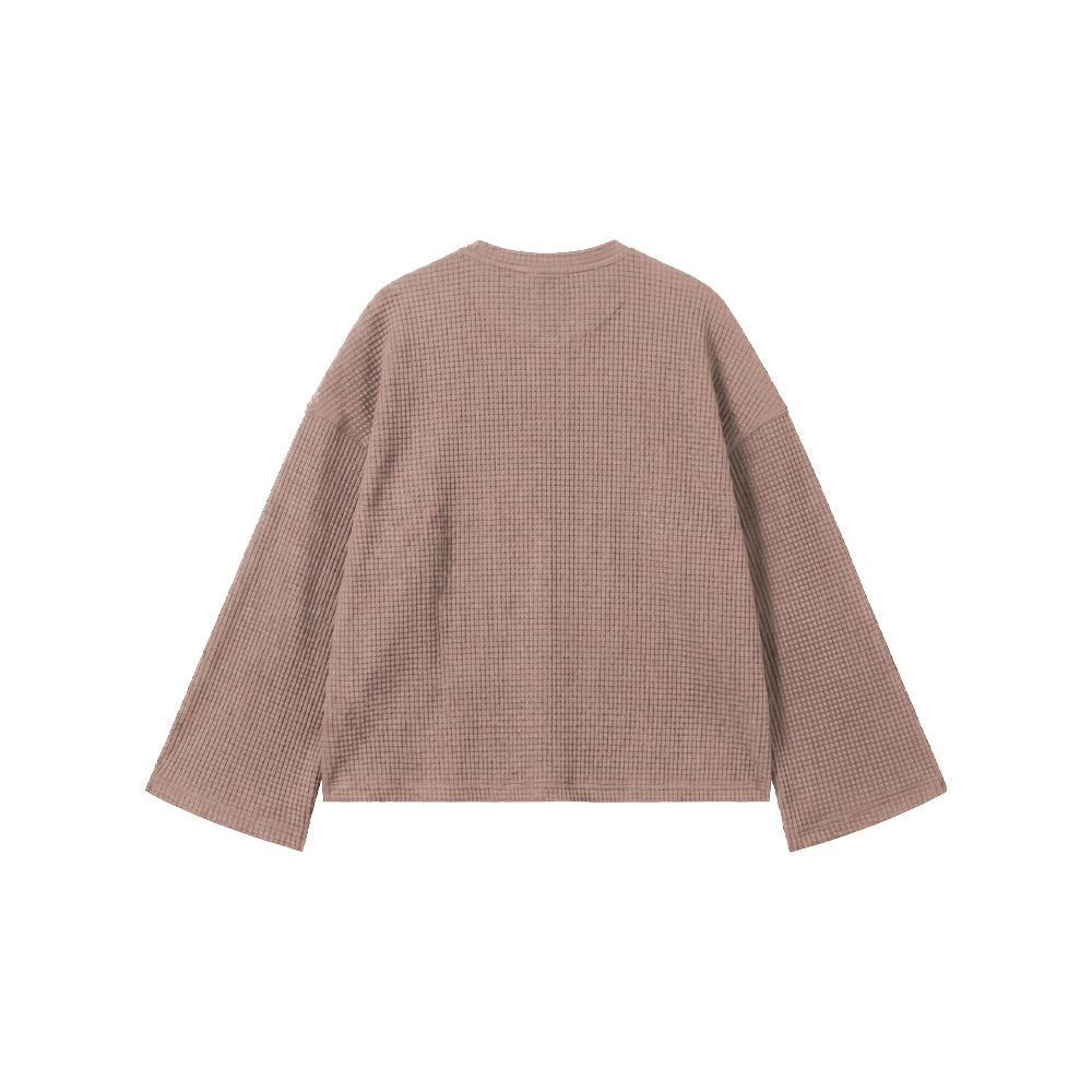 Beige Waffle Henley