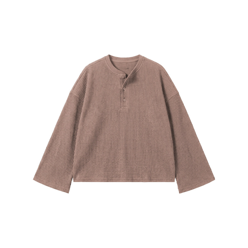 Beige Waffle Henley