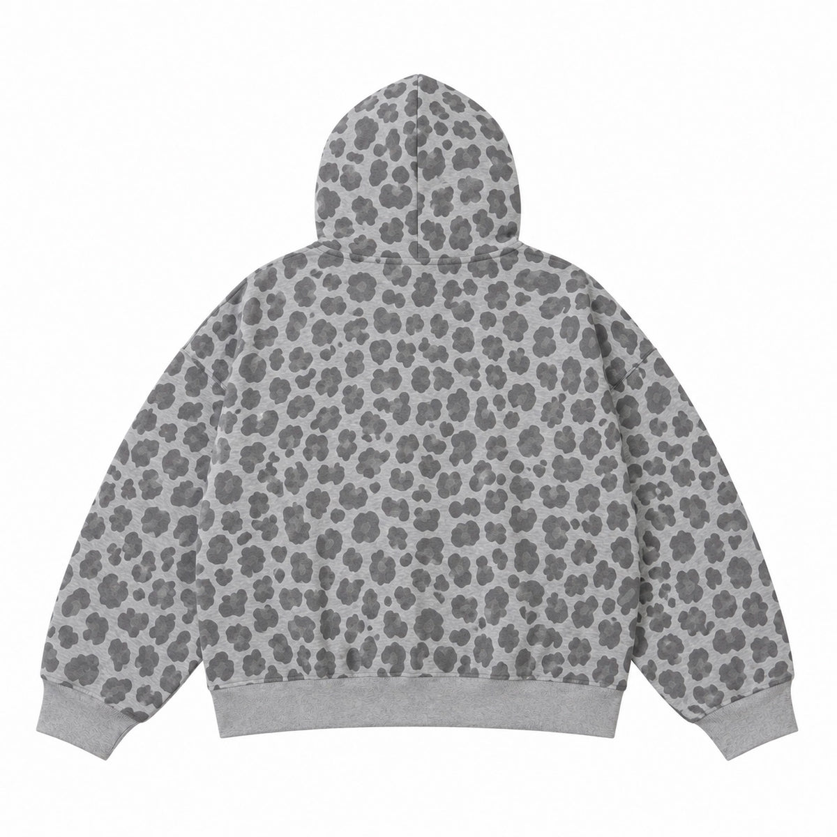 Grey Leopard Zip Hoodie