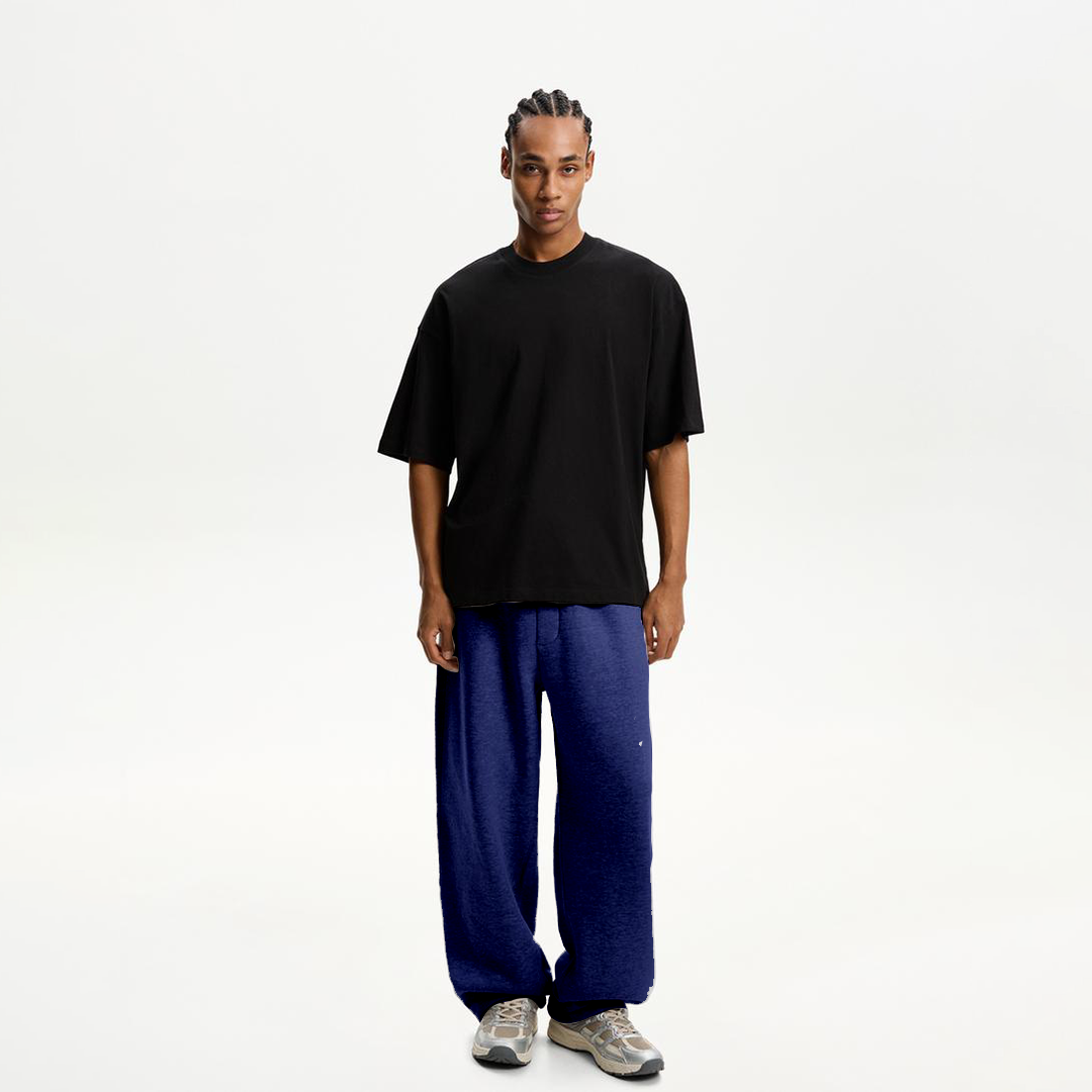 Navy Blue Straight Fit Sweatpants