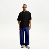 Navy Blue Straight Fit Sweatpants