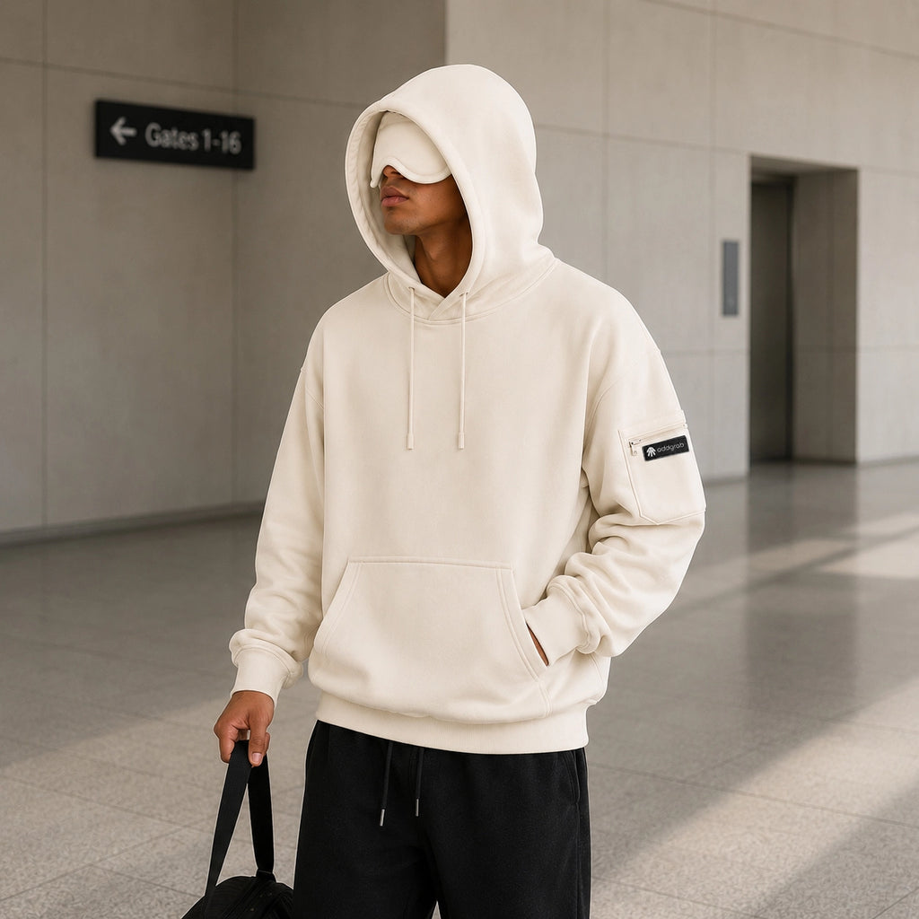 Cream Eye Mask Hoodie