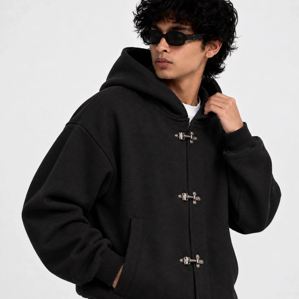 Frost Clasp Hoodie  Black