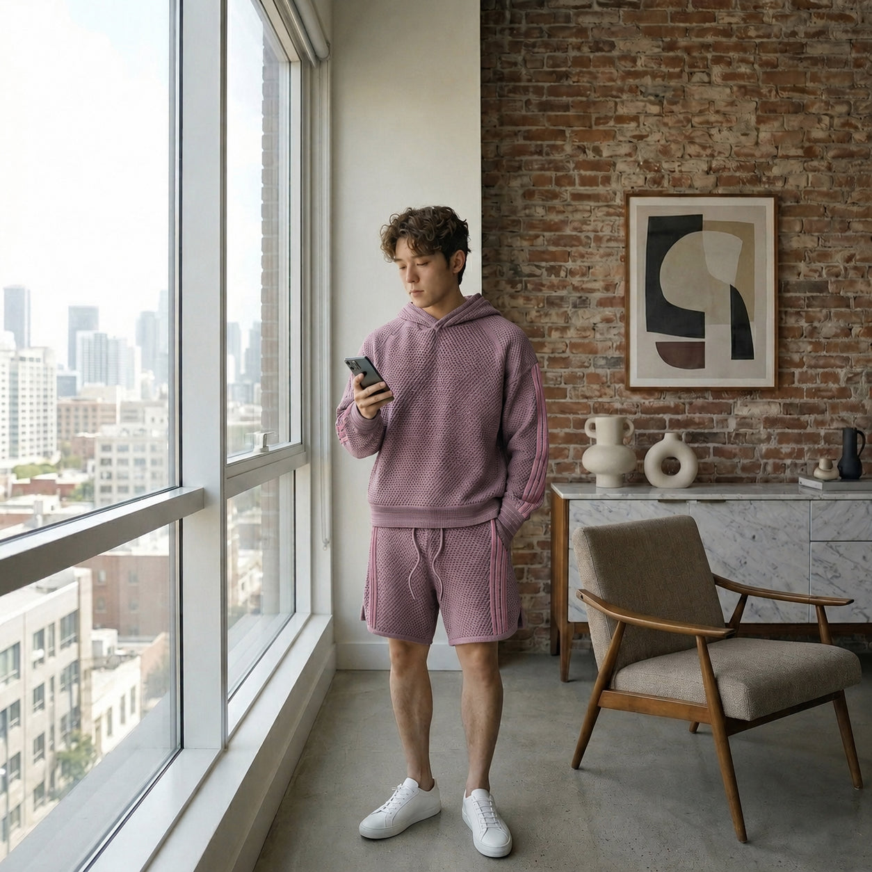 PINK MESH HOODIE