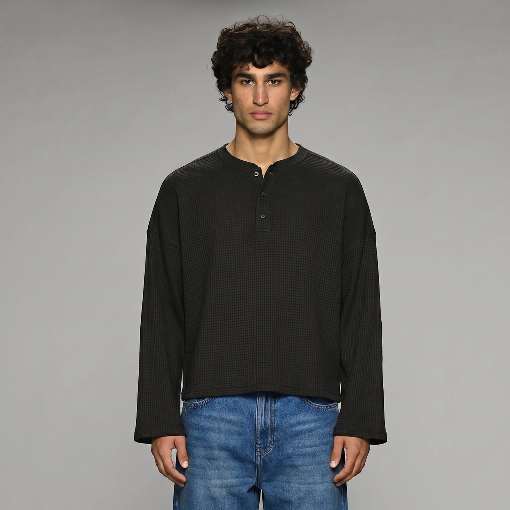 Classic Black Henley