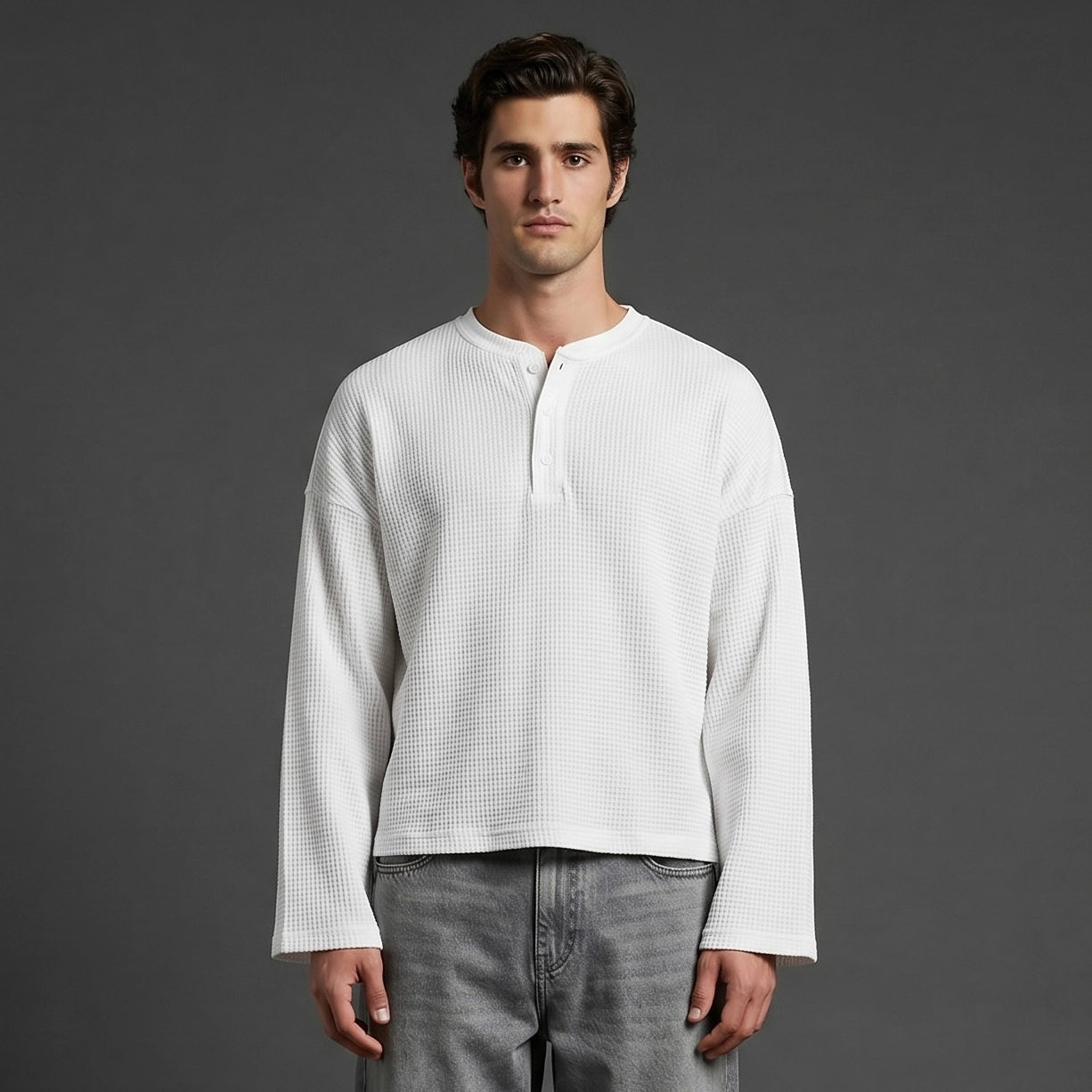 Classic White Henley