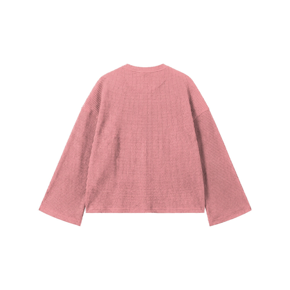 Pink Waffle Henley