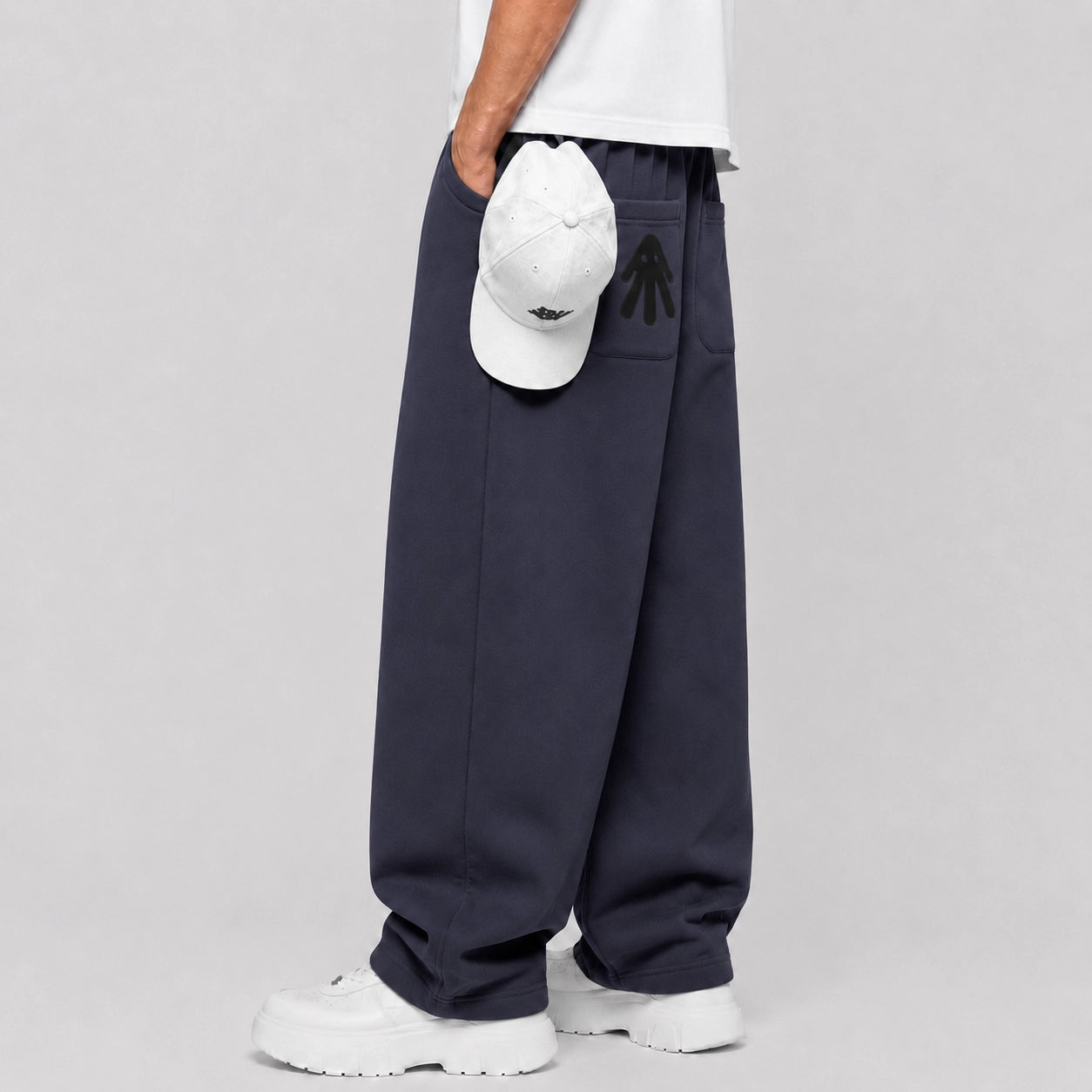 Blue Utility Baggy Sweatpants
