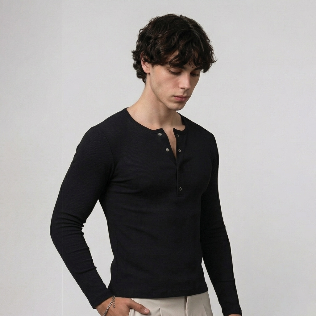 Core Black Henley
