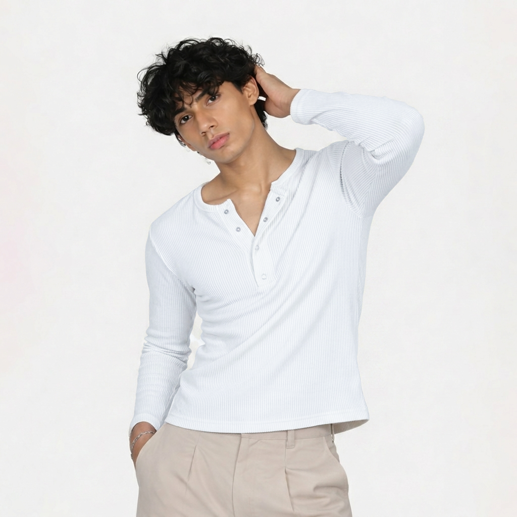 Core White Henley