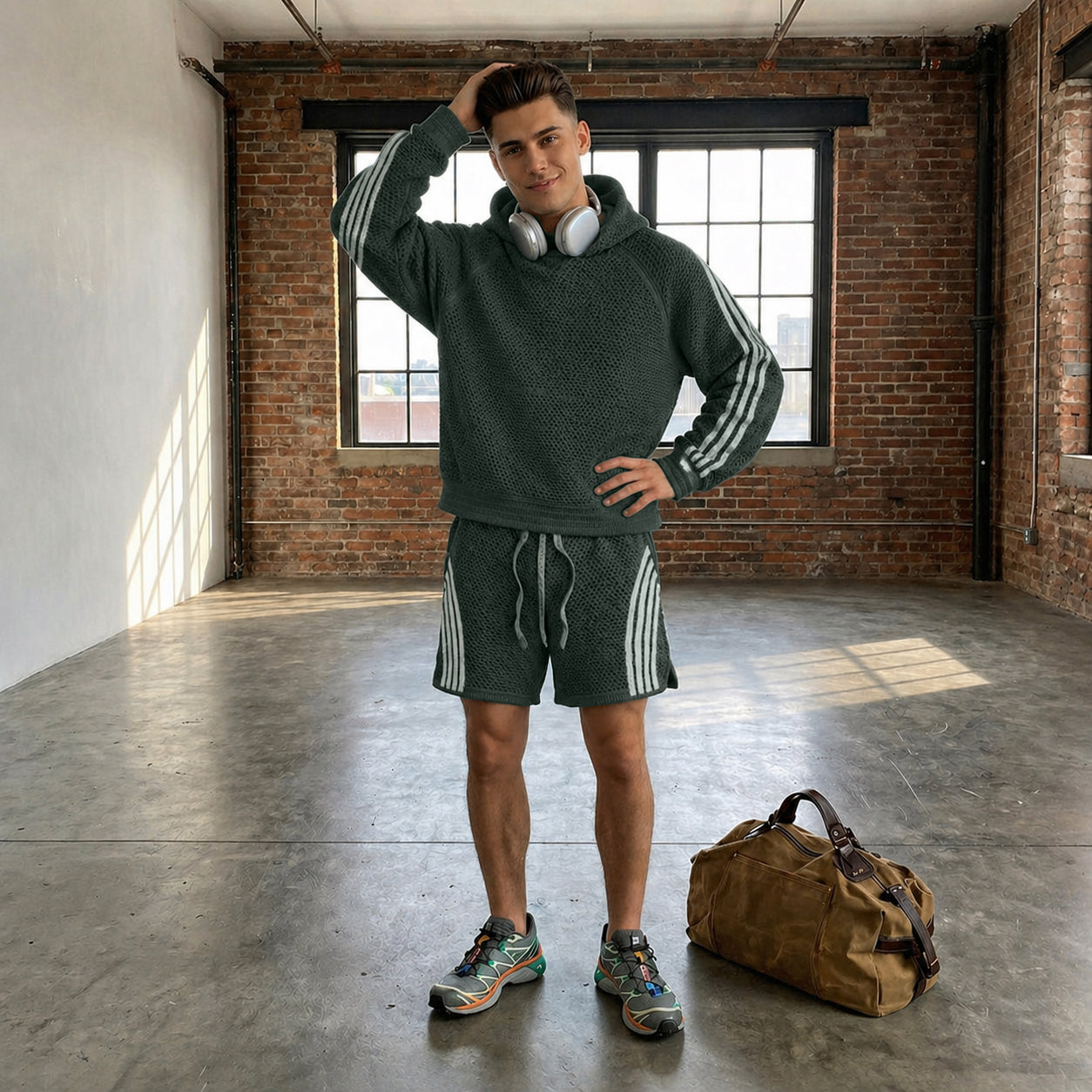 GREEN MESH SHORTS