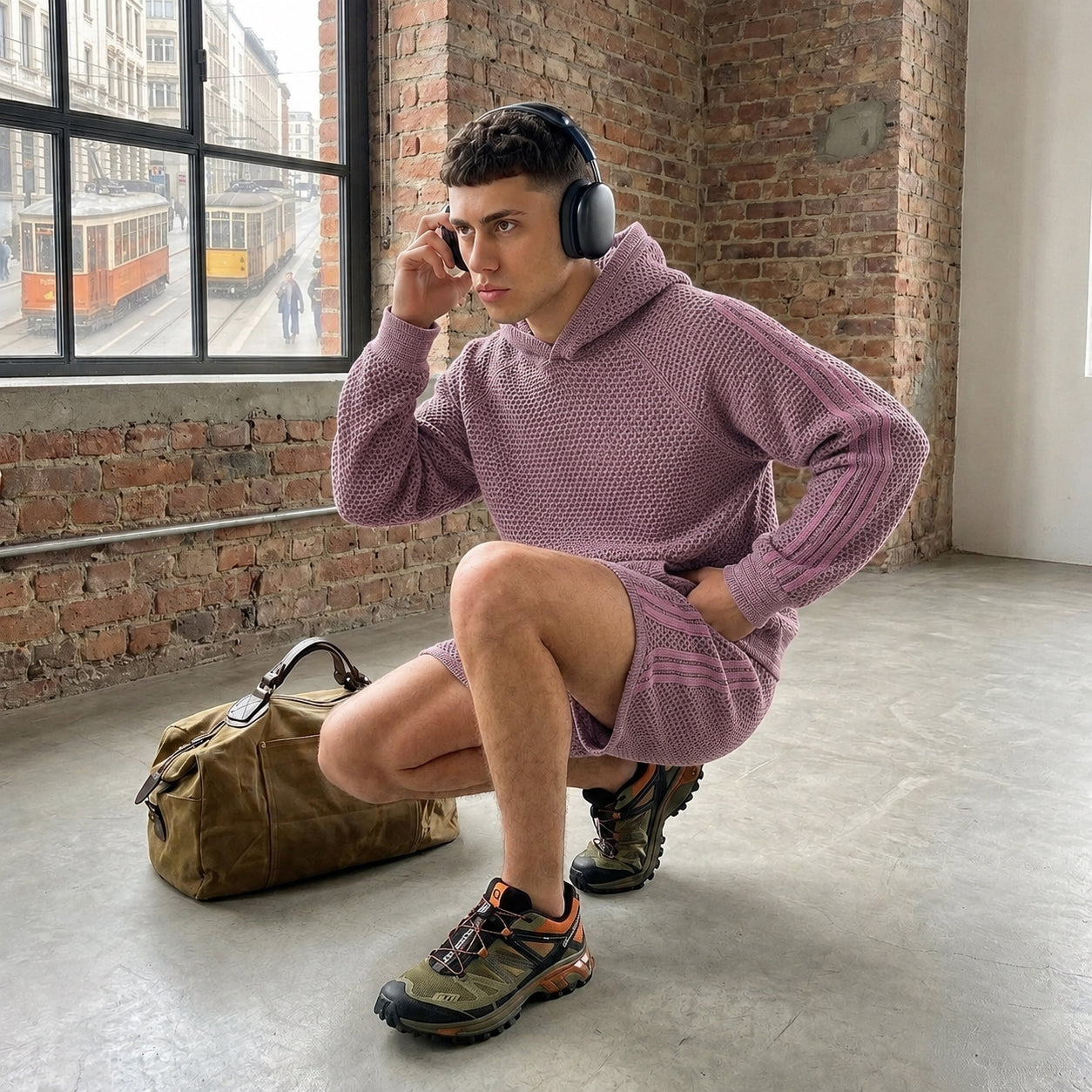 PINK MESH HOODIE