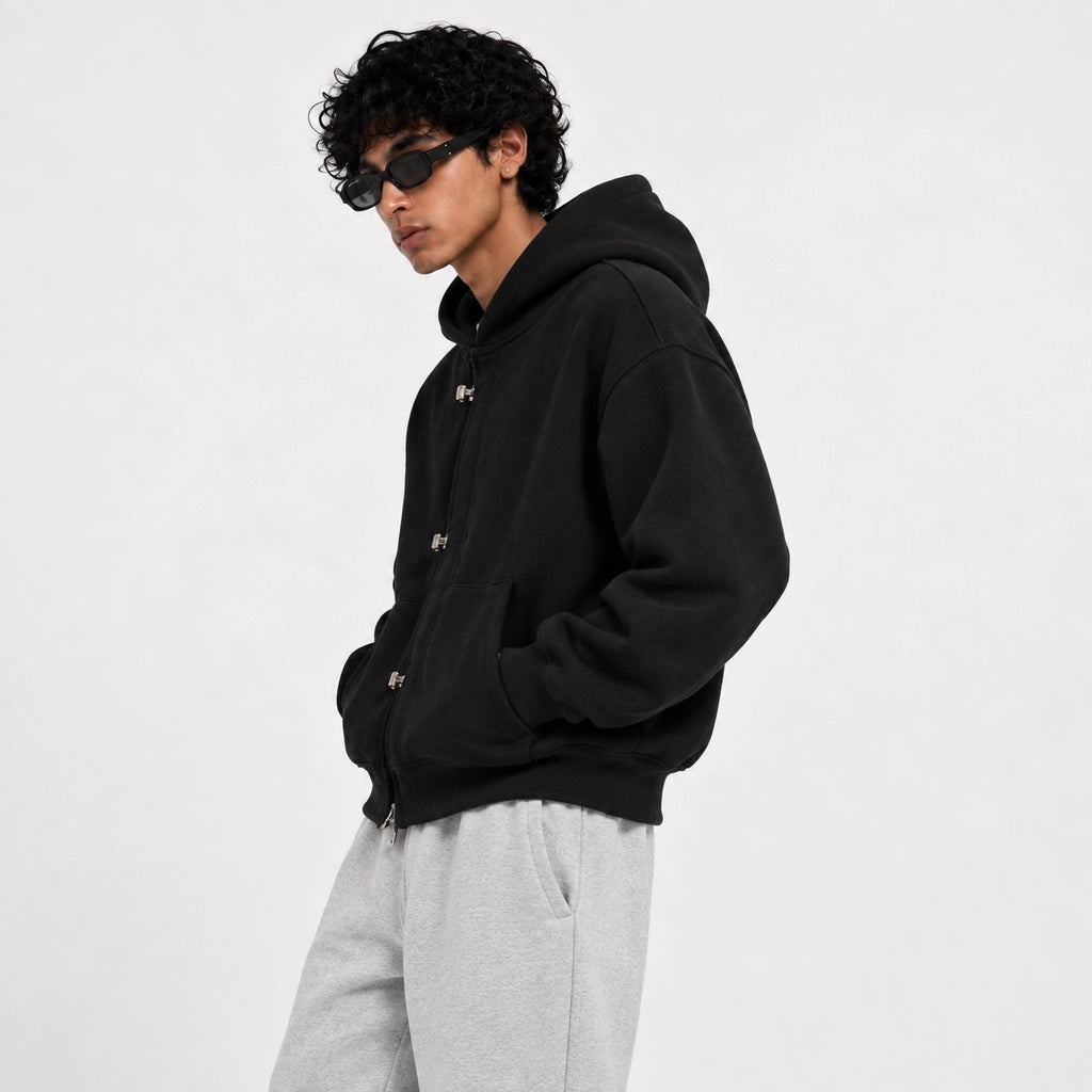 Frost Clasp Hoodie  Black