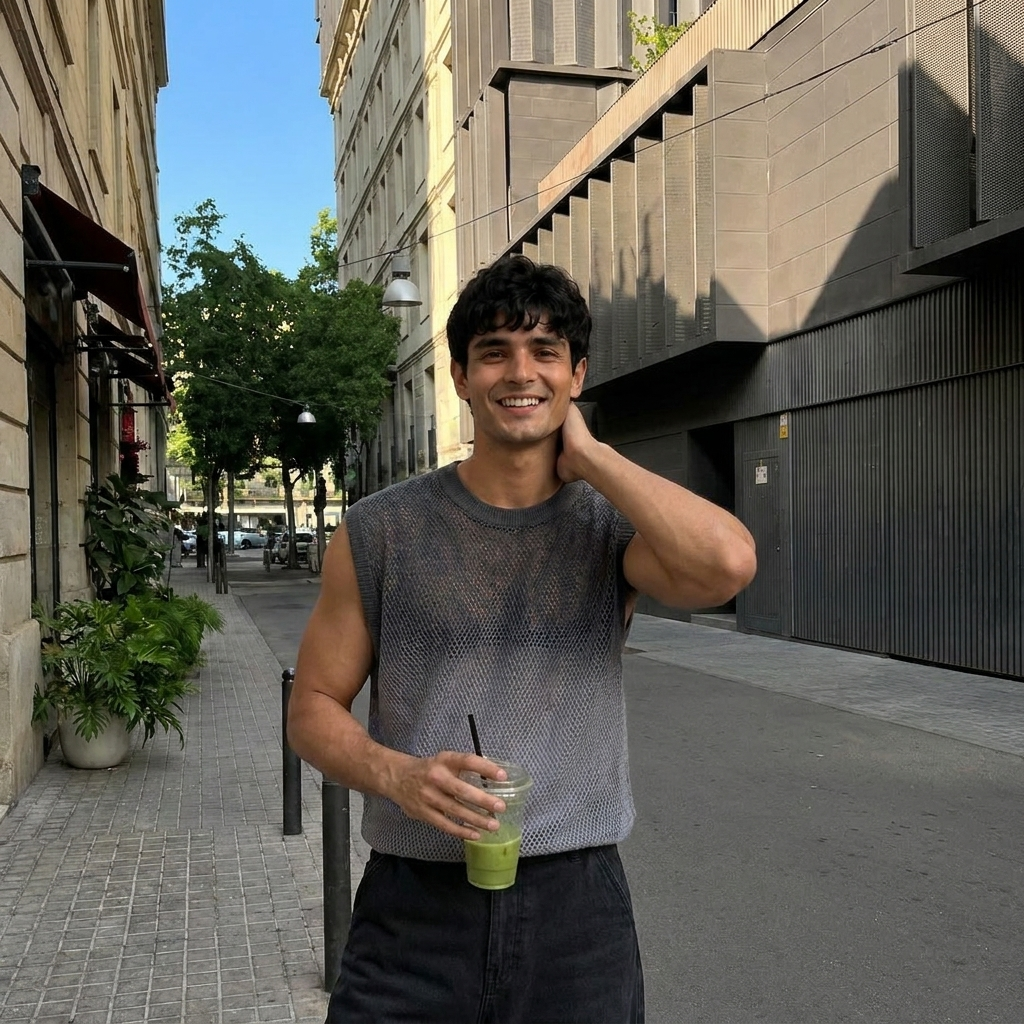 Grey Mesh Tank Top